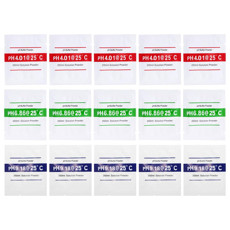 [Australia - AusPower] - Nynelly 15 Pack pH Meter Buffer Solution Powder pH 6.86, 4.01, 9.18 for Precise Calibrate pH Meter, pH Calibration Powder Solution, pH Tester Calibration Powder Packets 15pcs 