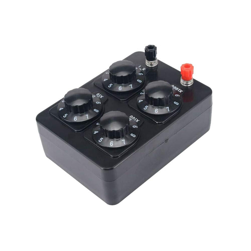 [Australia - AusPower] - 1Pcs 0-9999 Ohm Simple Resistance Box Precision Variable Resistor For Physical Electricity Experiment Teaching 