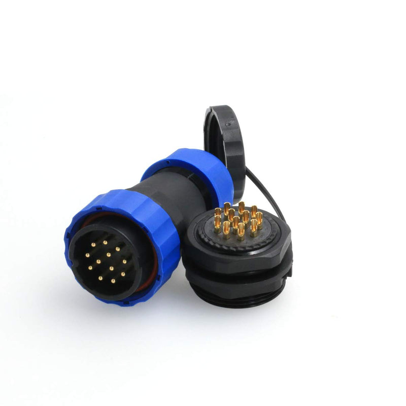 [Australia - AusPower] - DRRI HE29 12pin 10A Male Plug Female Chassis Socket Audio Video led Project Waterproof IP68 Circular Connector(12 pin) 12 pin 