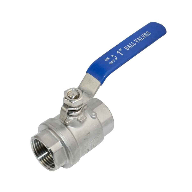[Australia - AusPower] - 316 Stainless Steel 1/8"~3" Full Port Ball Valve with Blue Vinyl Handle, NPT Female x Female Thread,1000 WOG (1") 1 Inch 