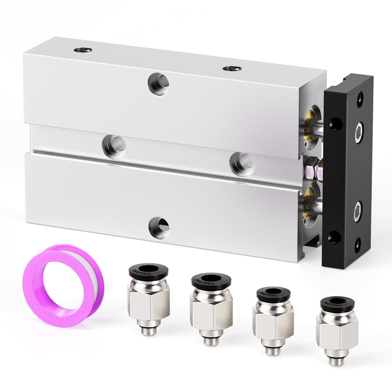 [Australia - AusPower] - TAILONZ PNEUMATIC 10mm Bore 25mm Stroke Double-Rod Double-Acting Aluminum Pneumatic Air Cylinder TN10-25 Bore:10mm Stroke:25MM 