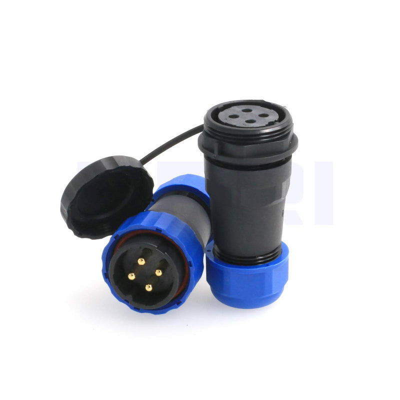 [Australia - AusPower] - DRRI in-line HE29 4pin 28mm Waterproof Circular Aviation Connector Industrial Threaded Plastic Connector Male Plug Female Socket (4 pin) 4 pin 