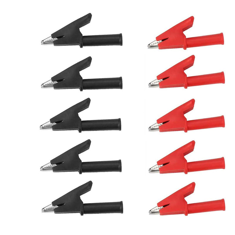 [Australia - AusPower] - bnafes10Pcs Full Insulated Crocodile Clips with 4mm Socket Banana Jack Copper Test Clamp Wire Clip Alligator Clips 30A 