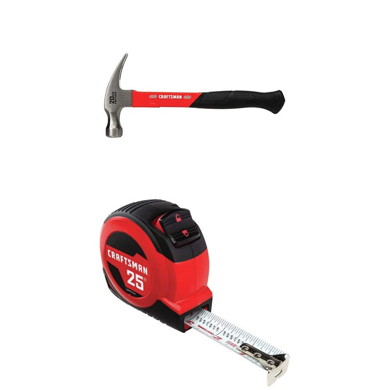 [Australia - AusPower] - CRAFTSMAN Hammer, 20-oz with Tape Measure, Self-Lock, 25-Foot (CMHT51399 & CMHT37225S) 