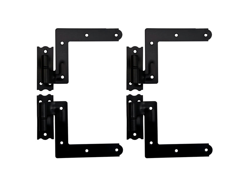 QCAA Steel Blind Shutter Hinge for Wood Frame & Brick, 1-1/16", Power Coated Black, 4 Pack (2 Pair), Made in Taiwan 4pack
