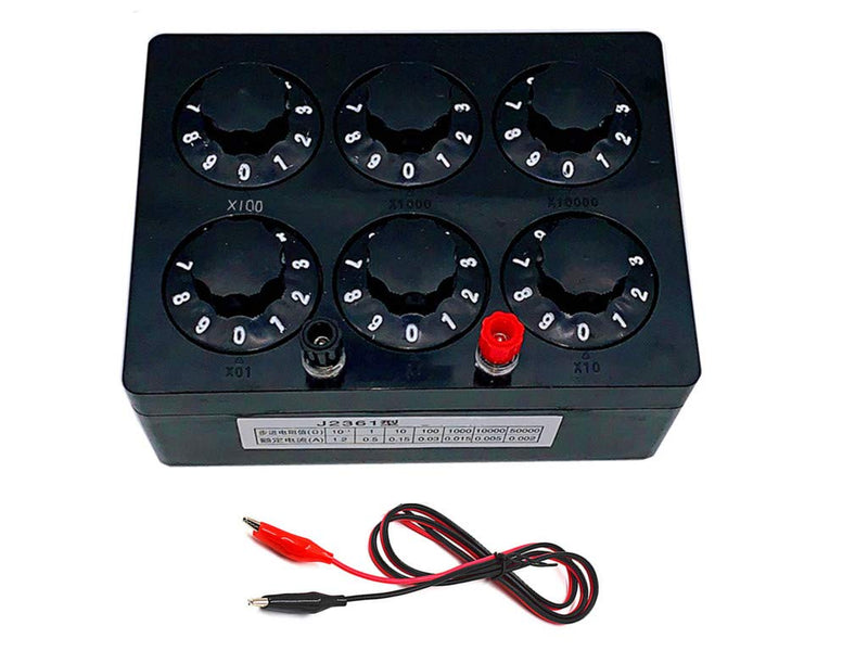 [Australia - AusPower] - Decade Resistance Box Adjustable Lab Rotary Resistor Substitution Box Precision DC Variable Knob Switch 0-99999.9 Ohms 0.5W 