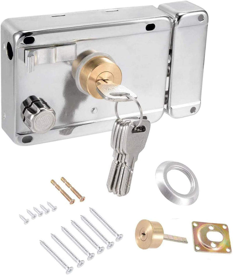 XMHF Home Safety Vertical Keyway Cylinder Deadbolt Rim Lock Set Exterior Door Anti-Theft Door Locks