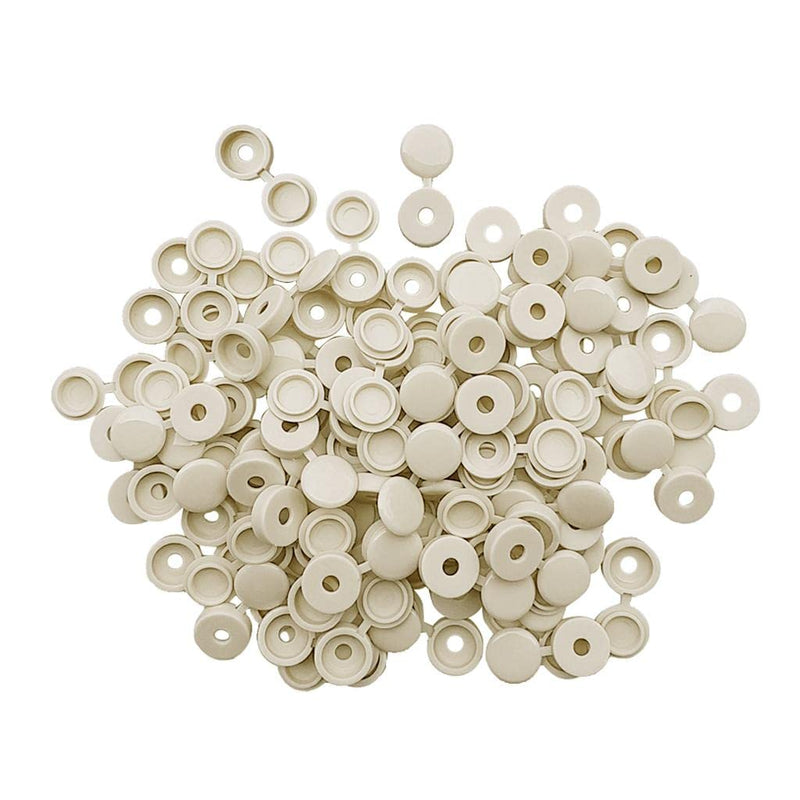 [Australia - AusPower] - LEIPUPA 100Pcs Durable Plastic Hinged Screw Cover Fold Part For Car Home Decor - Beige, 4.1mm 