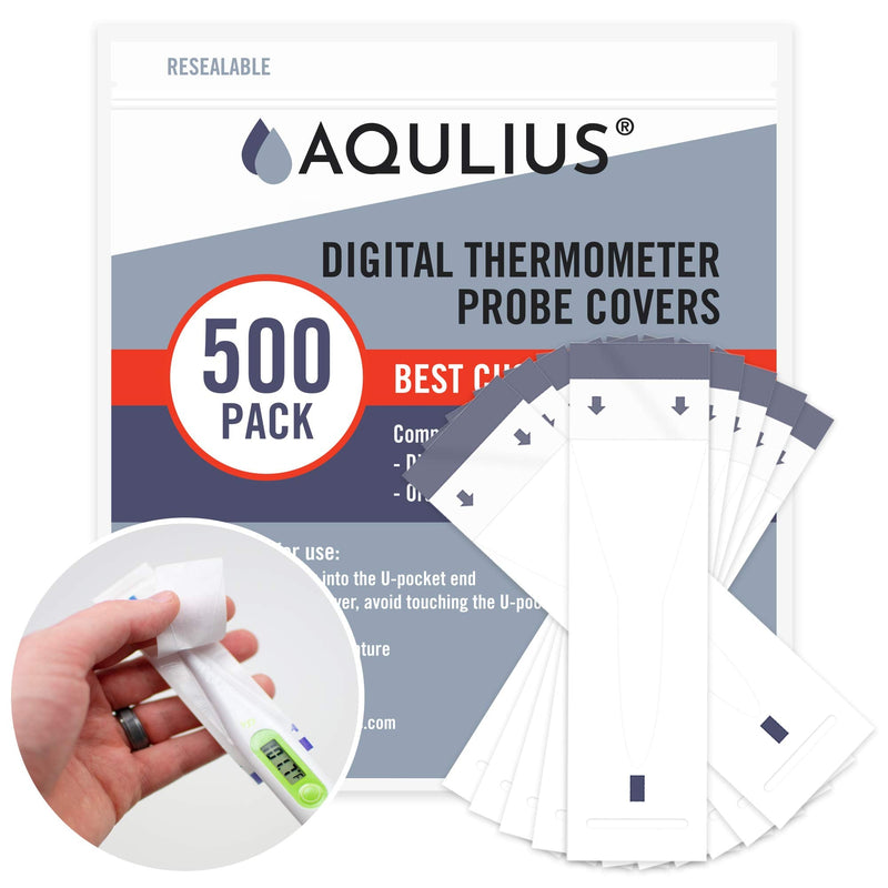 [Australia - AusPower] - 500 Pack Probe Covers for Oral & Digital Thermometer - Heavy Duty Disposable Sleeves for Safe & Sanitary Prevention of Cross-Contamination - Universal - Rectal Thermometer Covers 