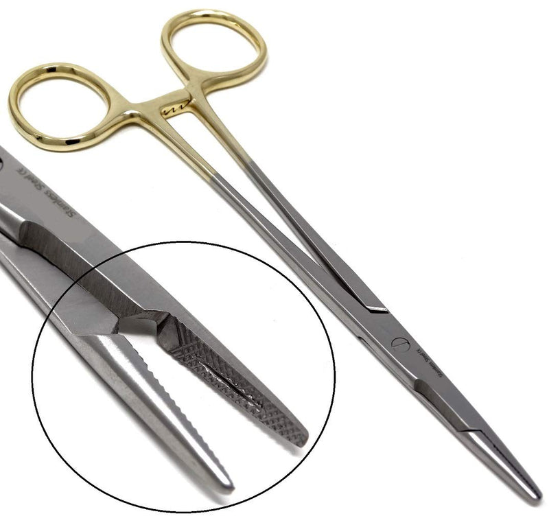 [Australia - AusPower] - Gold Handle Olsen Hegar Needle Holder 5.5", Premium 