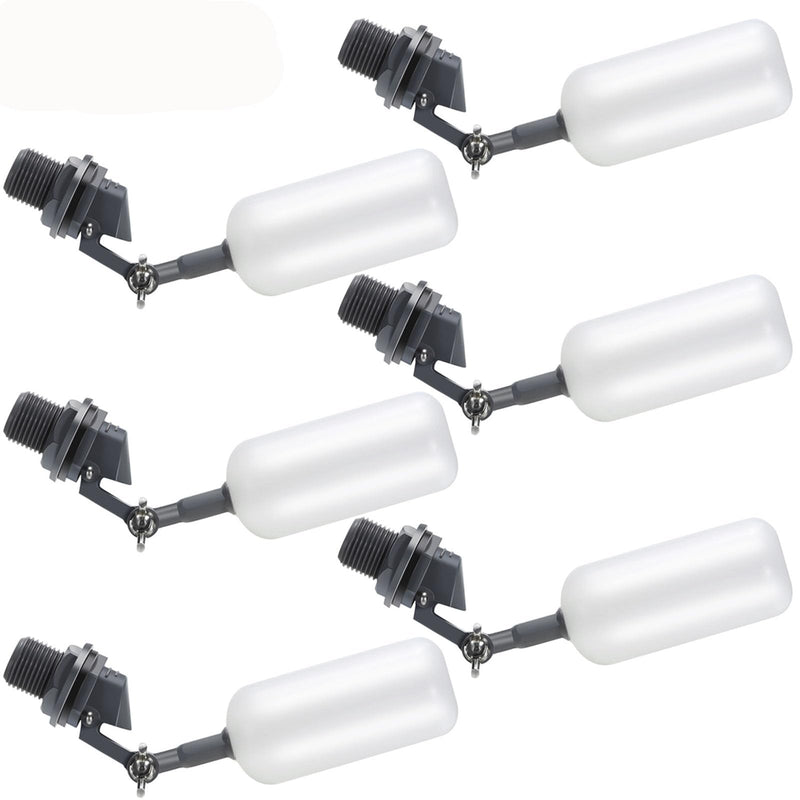 [Australia - AusPower] - meekoo Float Ball Valve, 1.57 Inch Male Automatic Fill Feed Humidifier Tank Water with Adjustable Arm for Ponds, Livestock Water Trough, Aquariums, Aquaculture, Hydroponics and Reservoir(6 Pack) 6 