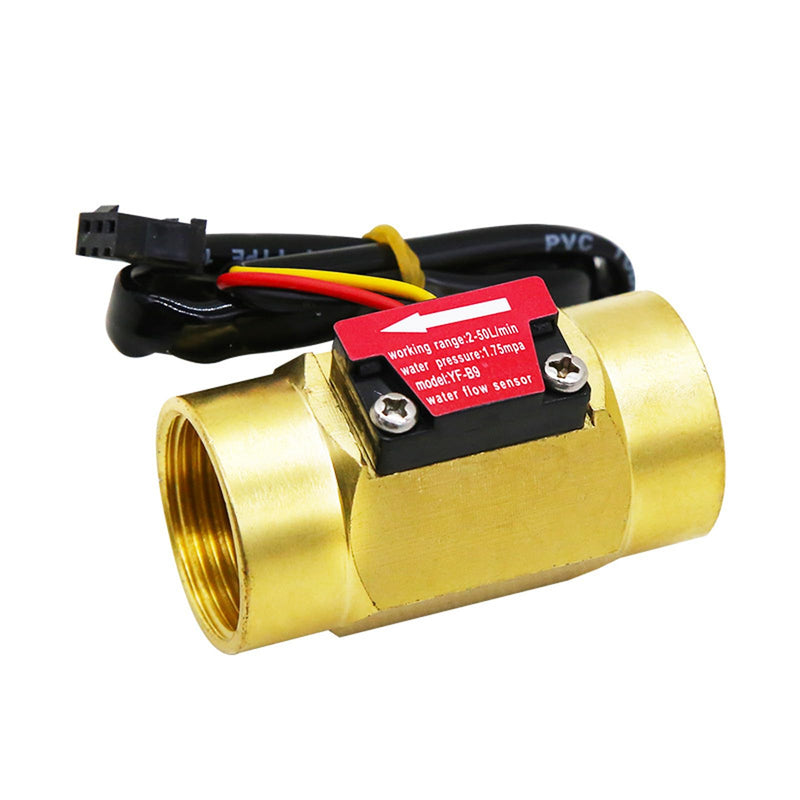 G3/4" Female Thread Brass Water Flow Sensor Switch Hall Effect Liquid Flowmeter Fluidmeter Counter BSP 2-50L/Min（58mm in Total Length） G3/4" Female Thread 58mm