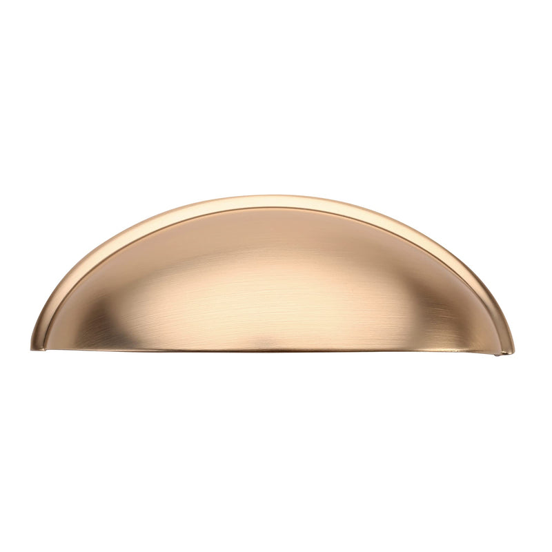 Alzassbg 10 Pack Brushed Brass Cabinet Cup Pulls, 3 Inch(76mm) Hole Centers Cabinet Handles Hardware Bin Cup Metal Drawer Pulls Handles AL3031BB