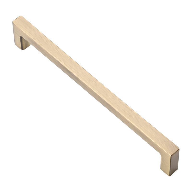Alzassbg Brushed Antique Brass Cabinet Pulls and Handles 5 Pack, AL3041AB | 6-1/4 Inch Hole Center, Solid Metal Build, Square Decorative Hardware Handles, for Cabinets and Drawers 6-1/4" Hole Center