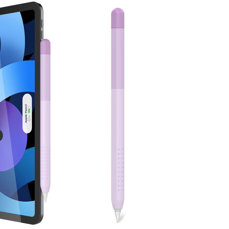 [Australia - AusPower] - Delidigi Pencil Case Compatible with Apple Pencil 2nd Generation Case, Gradient Color Case Sleeve Silicone Cover Accessories for Apple Pencil 2nd Gen Lavender 