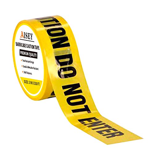 [Australia - AusPower] - Yellow Caution Tape Roll Do Not Enter, Halloween Caution Tape 3” X 330 Feet - Safety Barrier Hazard Warning Barricade Tape for Danger/Hazardous Areas, Tear Resistant Design 1 Pack 