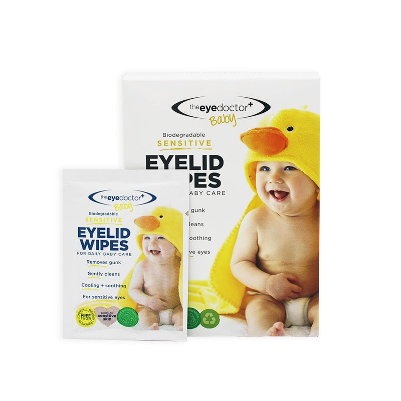 Eye Doctor Baby Eye Wipes for Sensitive Baby Eyes, Pack of 40, Sterile | Daily baby care without preservatives, detergents and fragrances, 40x, individually wrapped, for sensitive eyes 1 piece (pack of 40)