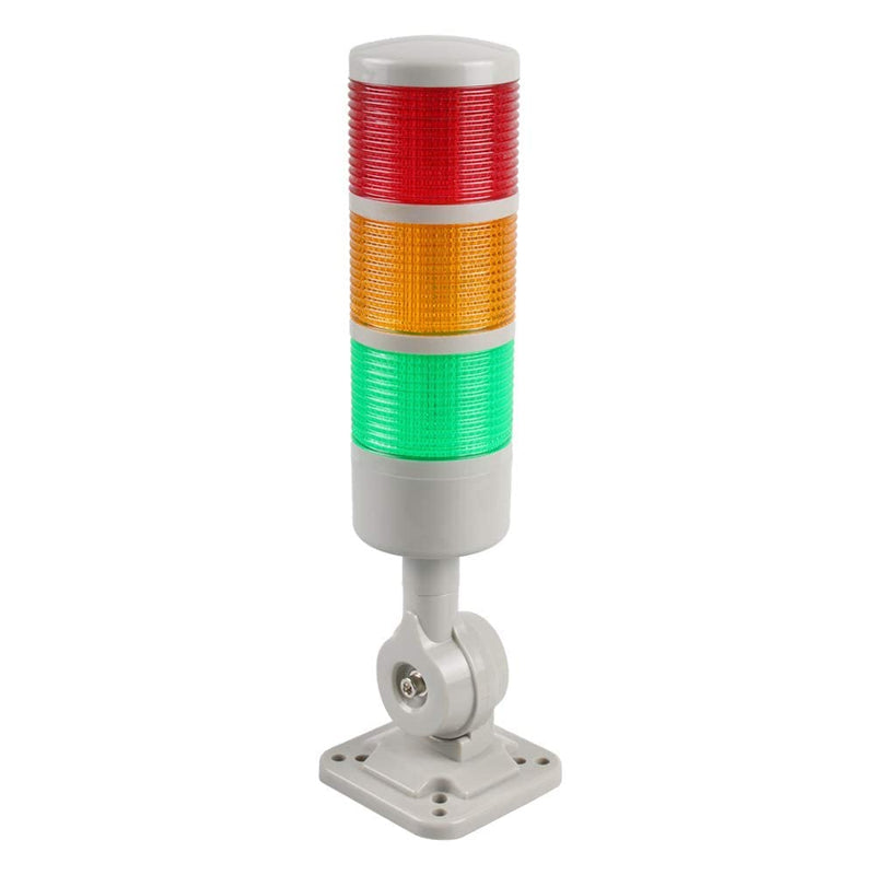 [Australia - AusPower] - Stack Lights, Industrial Signal Tower with Rotatable Base, Steady/Flashing Light Switchable, 12V/24V DC (3-Layer, No Buzzer) RED/YELLOW/GREEN DC 12-24V 3 Layer/no Buzzer 