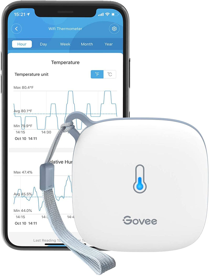 Govee Smart Thermometer Hygrometer, WiFi Humidity Temperature Sensor with App Notification Alert, 2 Years Free Data Storage Export, Wireless Remote Monitor for Room Greenhouse Incubator Wine Cellar 1