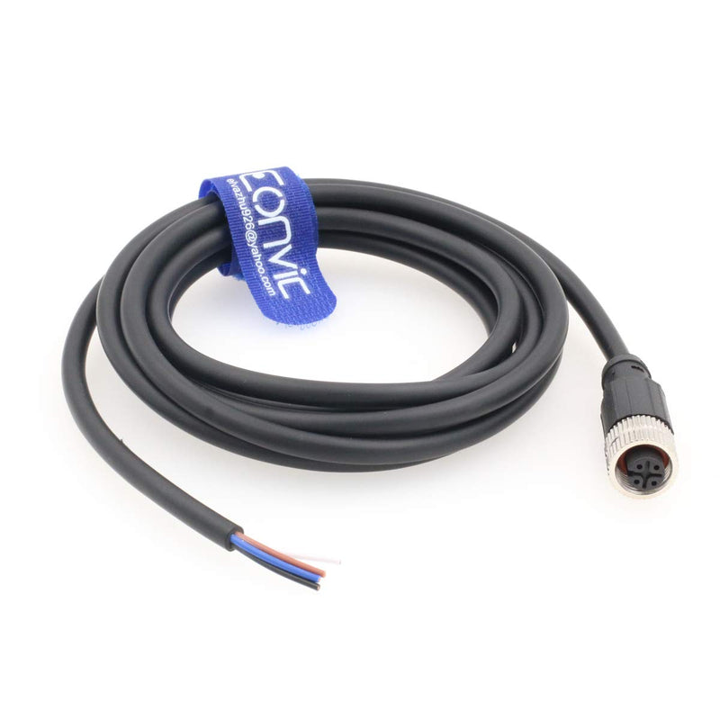 [Australia - AusPower] - Eonvic Industrial M12 Female 4 Pin Connector Molded PVC Aviation Sensor Cable M12 4Pin Female Cable 