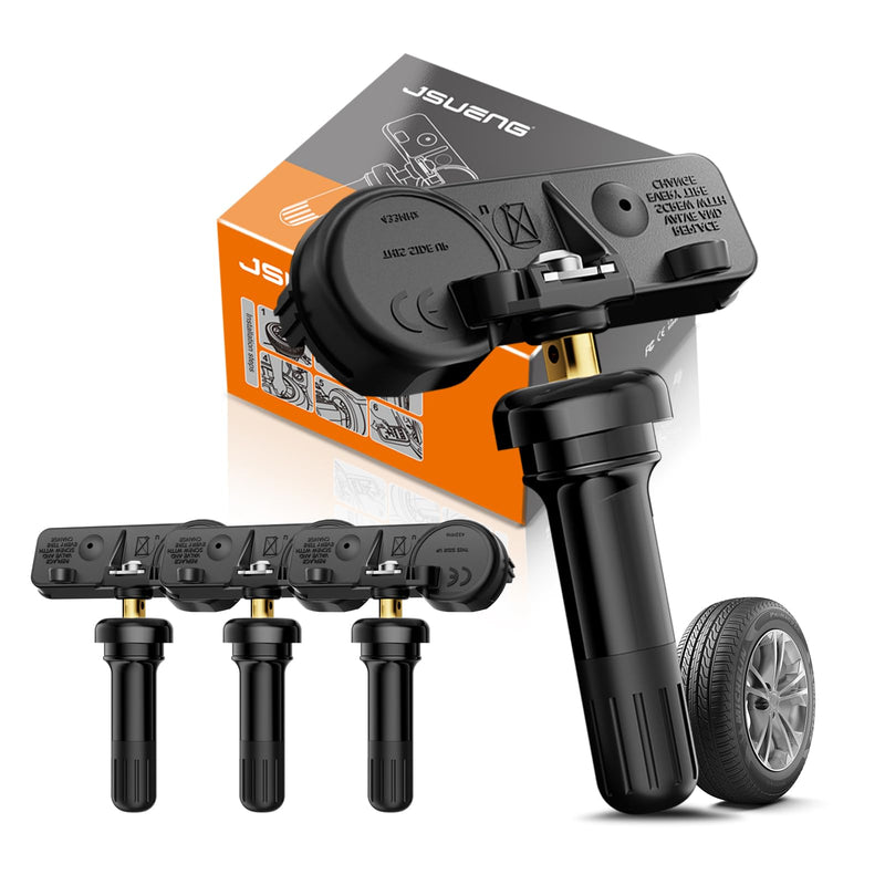 [Australia - AusPower] - TPMS Sensor, 4PCS Tire Pressure Monitoring System Sensor fit for Jeep Wrangler Grand Cherokee, Chrysler 300, Dodge Journey Durango Challenger, Ram 1500 2500 3500 4500, Replace 56029398AB 433MHz 4 PCS 