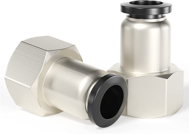 [Australia - AusPower] - TAILONZ PNEUMATIC Female Straight 1/4 Inch Tube OD x 1/4 Inch NPT Thread Push to Connect Fittings PCF-1/4-N2(Pack of 2) 1/4"OD-1/4"NPT 