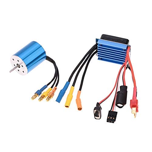 Surpass Hobby 2430 5800KV 7200KV 4P Sensorless Brushless Motor & 25A Brushless ESC Electric Speed Controller for 1/16 1/18 RC Car Truck Model (7200KV)