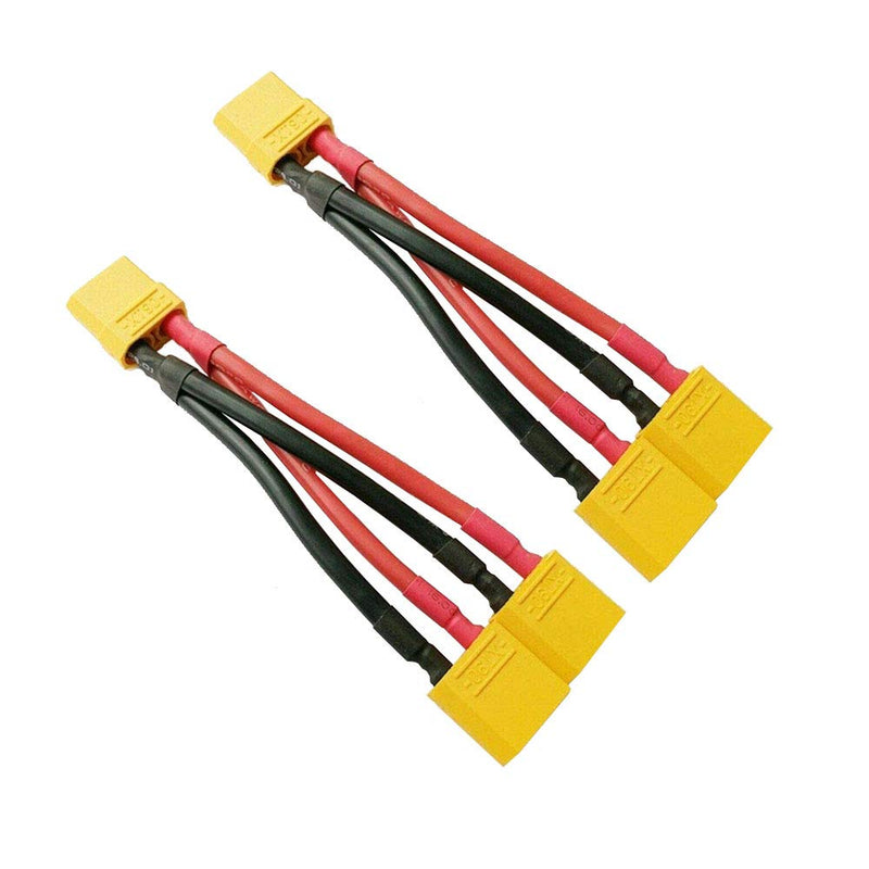 [Australia - AusPower] - 2pcs XT90 Plug Parallel Battery Connector Cable XT90 Connector Style Parallel Y-Harness for Quadcopters Multirotors RC LiPo Battery Male and Female Connectors XT90 Parallel Cable 