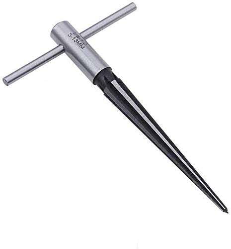 [Australia - AusPower] - Tzong T Handle Taper Reamer 1/8"-1/2" 3-13mm Bridge Pin Hole Hand Held Tapered Reamers 6 Fluted Chamfer Reaming Guitar Woodworker Luthier Tool 