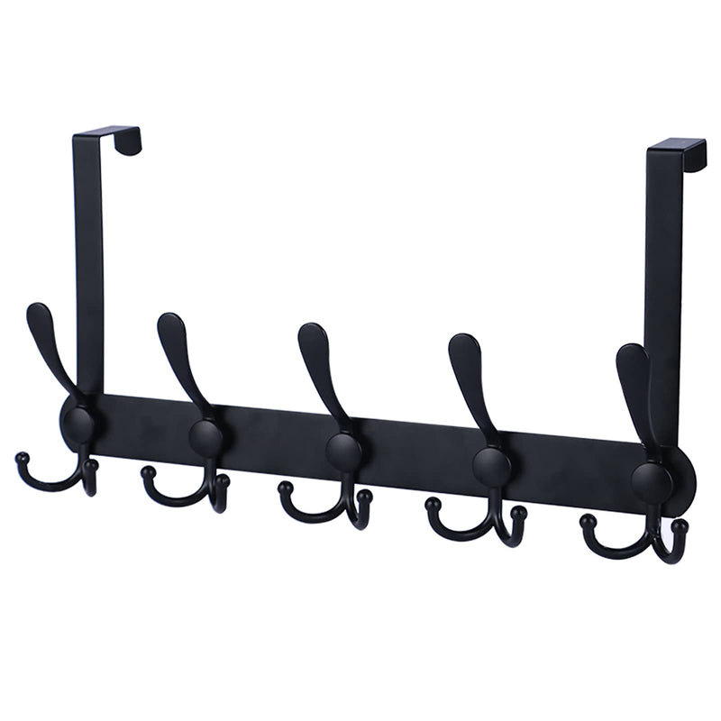 [Australia - AusPower] - Encozy Over The Door Hooks,Coat Rack for Hanging Clothes Hat Towel (Heavy Duty Black 1pcs) … 