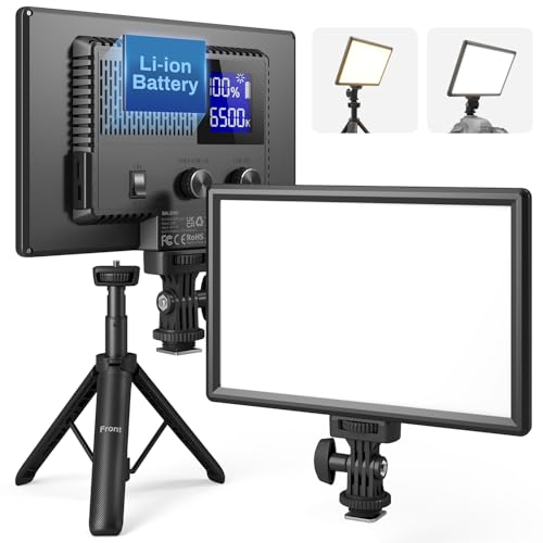 RALENO 9" LED Video Light, 2500K-6500K Camera Light with Desk Stand Black