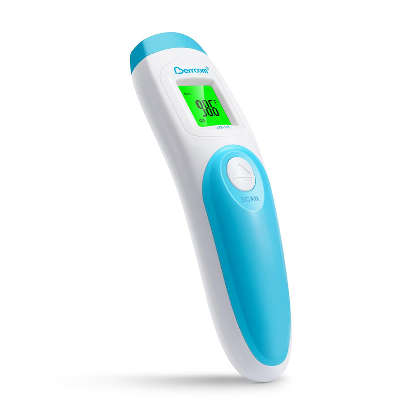 [Australia - AusPower] - Berrcom Non Contact Forehead Thermometer Digital 3 in 1 Contactless Infrared Thermometer for Babies Adults Objects and Space Instant Measuring Time Memory Function Blue 