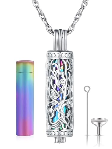YOUFENG Urn Necklaces for Ashes Urns for Human Ashes Memorial Cremation Urn Locket Stainless Steel Keepsake Ashes Jewelry Forever