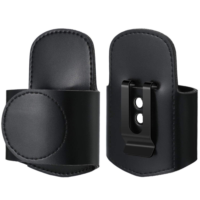 [Australia - AusPower] - Artificial Leather Stethoscope Holder Handmade Stethoscope Hip Holder with Clip to Protect from Neck Carrying or Loss(Black,2 Pieces) 