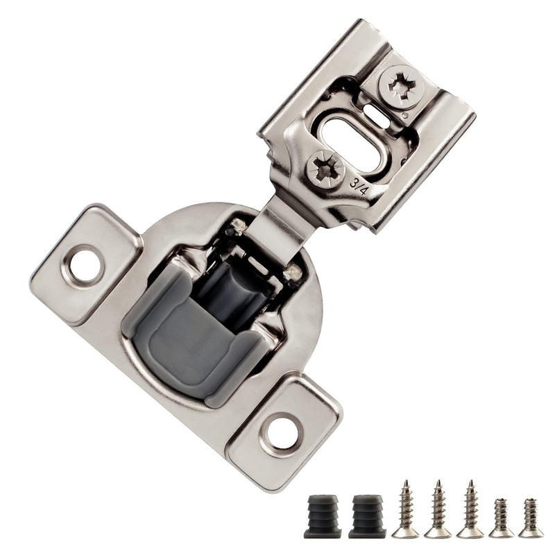 10 Pcs 3/4" Overlay Soft Close Cabinet Hinges 105° 3 Way Adjustable | 2D Structure,Cold Rolled Alloy Steel,face frame cabinets,anti-rust coating,damped closure,7.6kg/pair,50k cycles,14-26mm doors 2D 3/4 inch Overlay 10