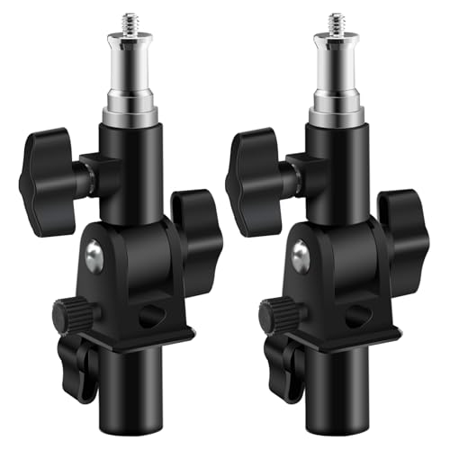 WELLMAKING 2PCS U Shape Tilt Adapter Umbrella Holder for Studio Light Stand D set