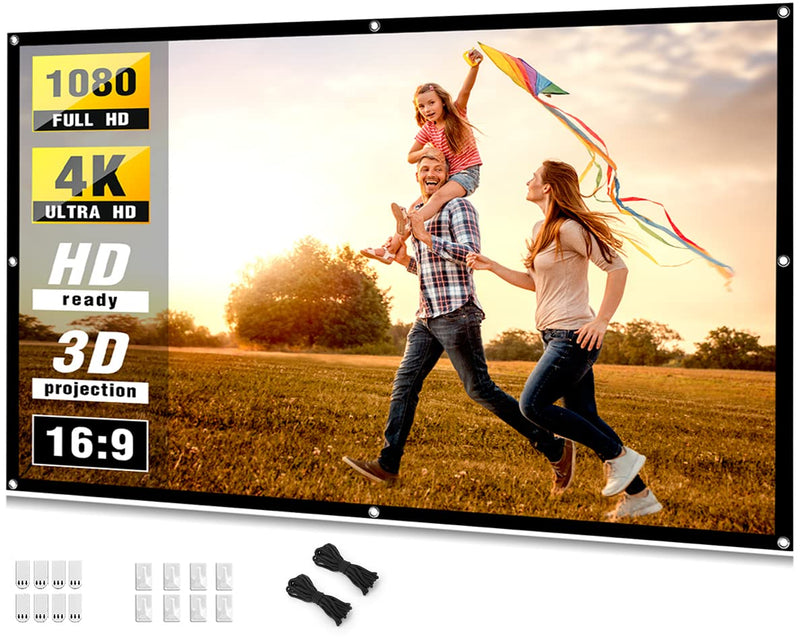 [Australia - AusPower] - Taotique 4K Movie Projector Screen, 16:9 HD Foldable and Portable Anti-Crease Indoor Outdoor Projection Double Sided 84 inch Video Projector Screen for Home, Party, Office, Classroom 