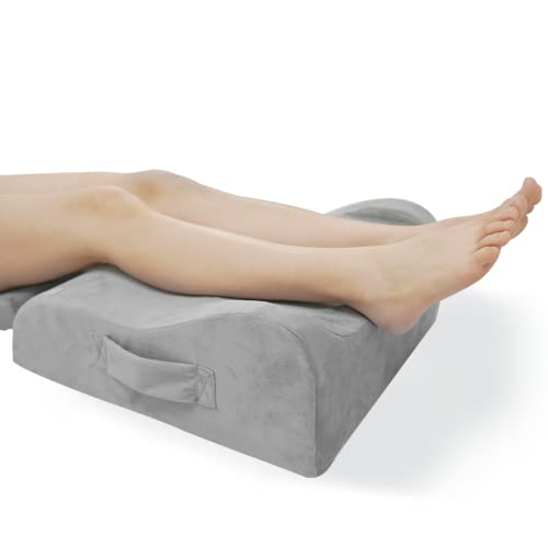 LightEase memory foam leg support pillow for knee, ankle, and foot elevation, ideal for surgery recovery and leg positioning.