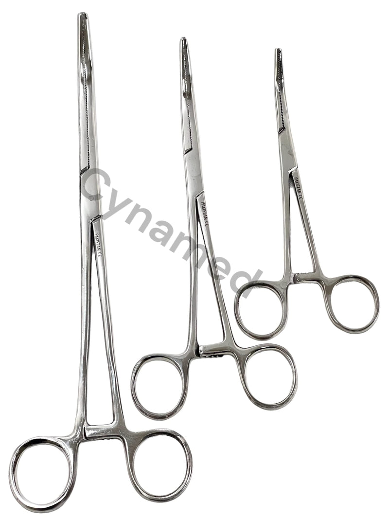 Cynamed Set of 3 Piece -Ultimate Hemostat Set Pean Hemostat Forceps Curved 6",8",10"