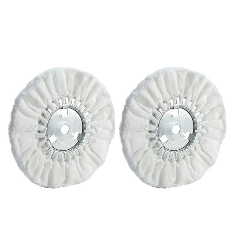 [Australia - AusPower] - 10" Soft Airway Buffing Wheel White Flannel / 5/8'' Arbor Hole/Finish Polish Step for Angle Grinder - 2 PCS 