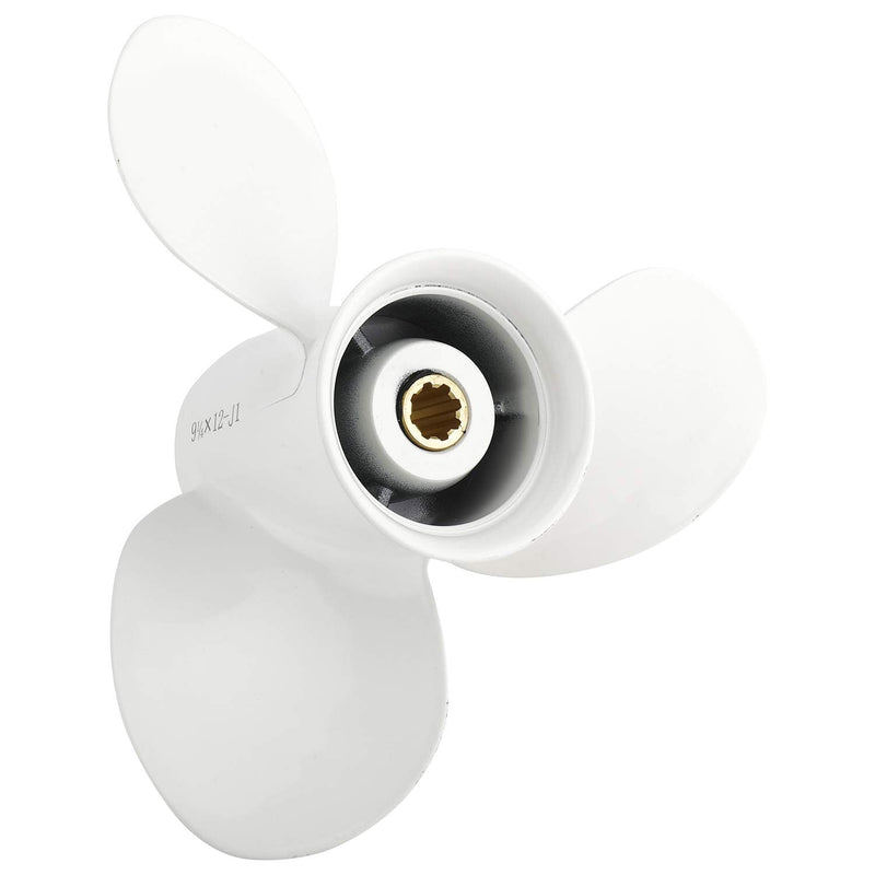 NovelBee 9 1/4x12-J Aluminum Outboard Propeller Fit for Yamaha 9.9-15 HP | 9.25x12 J Prop,Boat Propeller,Outboard Propeller,Aluminum Alloy,Engine Propeller