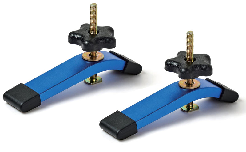 [Australia - AusPower] - Aluminum T-track Hold Down Clamps,6-3/8"L x 1-1/4"Width-Woodworking and Clamps - High Strength Aluminum Alloy 6063 - Fine Sandblast Anodized - Blue Color (T-track Hold Down Clamps 2pk) T-track Hold Down Clamps 2pk 