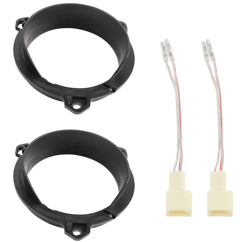 [Australia - AusPower] - RED WOLF 6.5 Inch Door Speaker Adapter Spacer Ring Speaker Wire Harness Connector Compatible with Toyota 1998-2015, Scion 2004-2014 Aftermarket Speaker Adapter Bracket Wiring Cable Plug Install Speaker Adapter w/Wiring Harness 