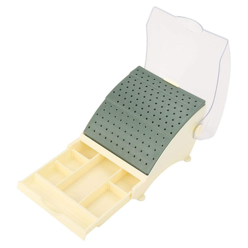 142 Holes Bur Holder, ental Bur Block Holder 142 Holes Plastic Drill Block Case Box Organiser with Extendable Drawer