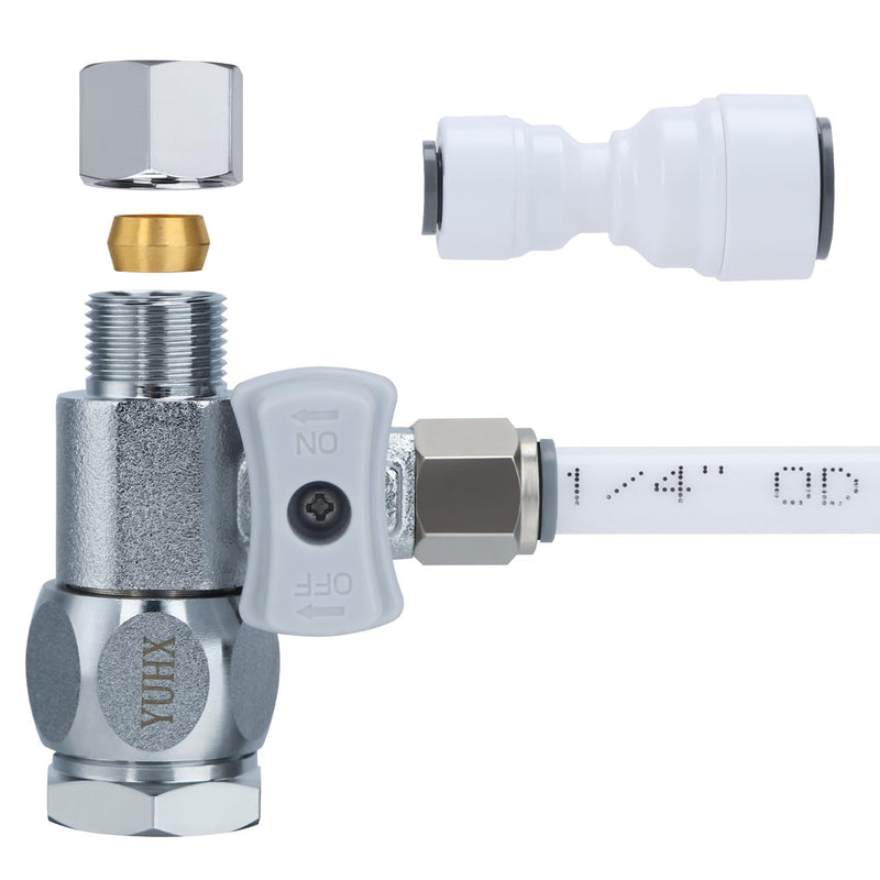 [Australia - AusPower] - Feed Water Adapter 3/8" x 1/4" or 3/8" Add-A-Tee, 1/2 x 1/4 or 3/8 Water Line splitter,1/4 Push to Connect not Fit Thread or Braided Hose 