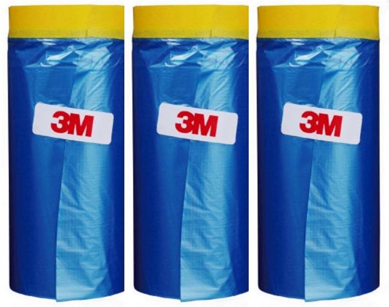 [Australia - AusPower] - Automotive Masking Tape and Plastic Sheeting - Multi Size Pack - No Residue Painters Drop Cloth - Pre-Taped Masking Film (65 Feet) (3 Pack (35.4 in)) 