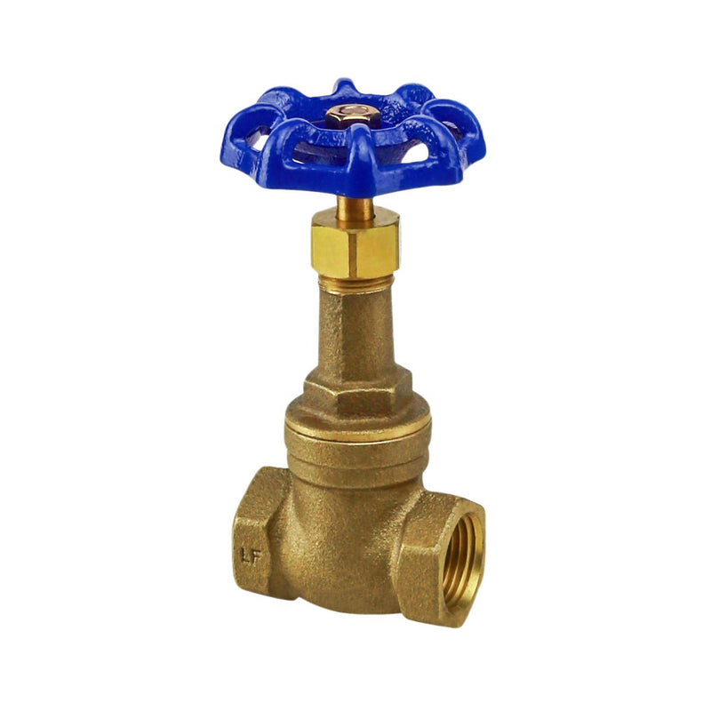 Midline Valve I44U234 Long Bonnet Gate Valve with Wheel Handle, Heavy Duty, Lead-Free, Water Shutoff 1/2 in. FIP Connections, Cast Brass Single Pack 1/2 in.