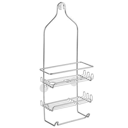 iDesign Steel Hanging Shower Caddy from The Milo Collection with silver finish, 9x4.5 inches, for organizing bathroom essentials