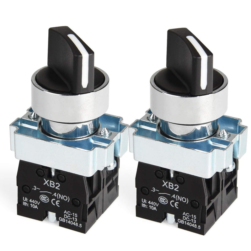 [Australia - AusPower] - APIELE (Pack of 2) 22mm 3 Position Selector Switch Maintained 2NO XB2-20X/31 (3 Position Maintained) 3 Position Maintained 