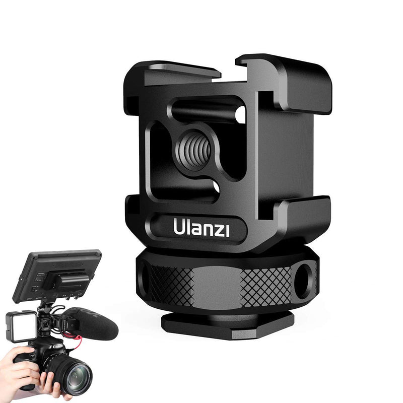 [Australia - AusPower] - ULANZI PT-12 Camera Hot Shoe Extension Bracket with Triple Cold Shoe Mounts for Microphone LED Video Light, 1/4'' Screw for Magic Arm, Aluminum Shoe Mount Compatible with Nikon Canon Sony Cameras 
